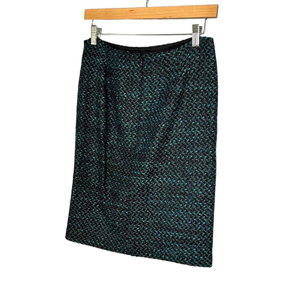 BETH Bowley Green Wool Boucle Pencil Skirt Size 2
